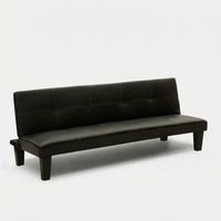 Divano Letto piccolo in similpelle per monolocale bilocale Topazio Joy - Nero