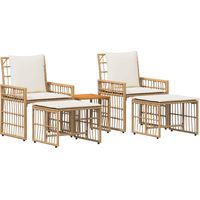 vidaXL Outdoor Furniture Set 5 pcs Natural and Cream White