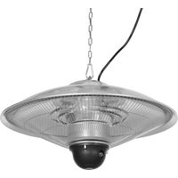 Calefactor infrarrojos techo 1010/2210W mando distancia Ø58.5x33 cm 12.6 m² plata