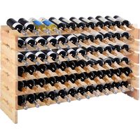 Costway – Étagère à vin 72 bouteilles en bois de pin – Dimensions 119 x 29 x 71,5 cm – Structure stable et modulable – Installation facile