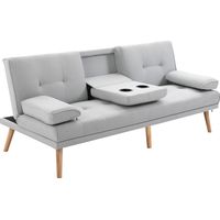 HOMCOM Divano Letto 3 Posti Design Scandinavo Reclinabile 2 Braccioli