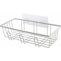 Caddy de Douche, ventouse puissante de salle de bain douche mural étagère Shampooing Conditioner Cosmétique Organiseur de support de rangement de salle de bain Panier, blanc, Taille unique