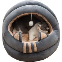 Niche pour chat, Nid de taille moyenne, Convient pour chats, chatons, chiots et chiots, Lit doux et confortable pour toutes les saisons, 40 cm (design semi-fermé)-Fei Yu