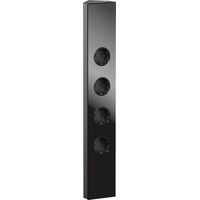 Steckdosenelement Power Eck-G Slim 4-fach Schwarz - Eck-Steckdose mit Glasfront, 4 Schuko-Steckdosen, Kinderschutz, 460mm Höhe, Wipo