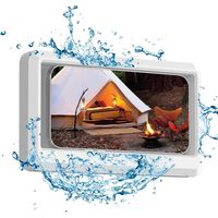 19 x 11cm,Support de Téléphone de Douche, Étui de Téléphone de Douche, Boîte de Support Étanche pour Téléphone, Compatible avec Les Téléphones Mobiles de Moins de 6.8 Pouces, Blanc