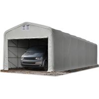 5x16m tente-garage de stockage, porte 4,1x2,5m, toile PVC d'env. 550 g/m²