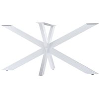 CLP – Pieds de table Hardwick en acier blanc 71 cm – Forme étoile – Patins de protection pour sol – Montage facile avec vis