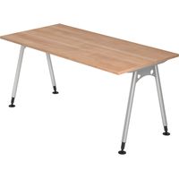 bümö Schreibtisch Serie-A Rechteck: 160 x 80 cm Nussbaum