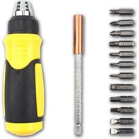 HONORNIC - 12-in-1 Magnetic Ratchet Screwdriver with Telescopic Head, Labor-Saving Hand Tools, Screwdriver Set