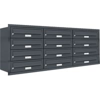12er Briefkasten Anlage Unterputz Montage RAL 7016 Anthrazit