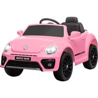 Voiture électrique pour enfants, 3-5 km/h, avec télécommande et musique, rose
