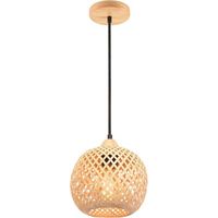 royaluxe- Suspension luminaire en bambou tissé 20 cm – Abat-jour vintage pour restaurant, salon, cuisine, café – Douille E27, 220V, 100 cm cordon – Norcks