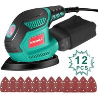 Mouse Sander, HYCHIKA 200W 14000RPM Mouse Detail Sander with Dust Collector, 12PCS Sandpapers(140 140 80mm), Electric Sander for Wood