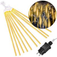 SPRINGOS LED-Lichterkette mit Falleffekt Gesamtlänge 6 m 10 Stäbe 480 LEDs Warmweiß Meteorschauer Sternschnuppe Lichtregen, Weihnachtsbeleuchtung für Balkon Garten Terrasse