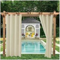 Tende da esterno per giardino, patio o gazebo tende oscuranti con protezione antivento, UV e antimuffa tende termoisolanti con occhielli 120 cm di larghezza x 150 cm di altezza 2 pannelli beige
