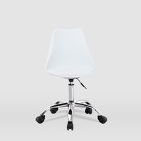 Silla de Oficina Sanabria Asiento Acolchado Metal y Tejido Blanco Cromado LA SILLA ESPAÑOLA