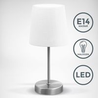 Lampe de chevet avec interrupteur à fil, douille E14, abat-jour en tissu, lampe de bureau, lampe de table, lampe de chevet, lampe chevet, lampe à poser, 31x10cm, blanc