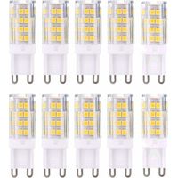 Ampoules LED G9 - Blanc Chaud 3000K 5W Équivalent aux Ampoules Halogènes de 40W 420 Lumens - Non Dimmable - Lot de 10 (Classe énergétique A+)