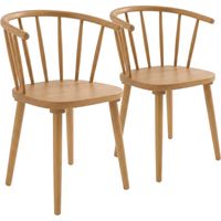 Lot de 2 chaises beige en bois d'orme