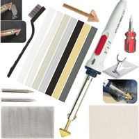 100W Soudage Plastique, 2 en 1 Réparation Plastique, Kit Reparation Plastique avec 7 Types 56 Baguettes de Soudage&4 Pointe de fer à Souder, Soudage Plastique pour Voitures Pare-Chocs