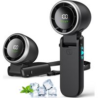 Tragbarer Turbo-Ventilator, 100 Geschwindigkeitsstufen, wiederaufladbarer Taschenventilator mit 5000 mAh Akku und Turbo-Technologie