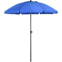 Outsunny Ombrellone per Esterno Ø1.8x2 m in Poliestere e Acciaio a 8 Stecche Blu