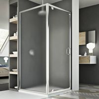 Idralite – Cabine de douche 70x70 cm – Paroi pivotante en verre de sécurité 6mm – Hauteur 185 cm – Ouverture extérieure 44 cm – Profilés en aluminium anodisé