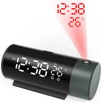 Projection Alarm Clock with Rotatable Projector LED Display