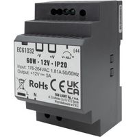 Alimentation sur rail DIN 60 W 12 V IP20 premium Eco Light EC61032