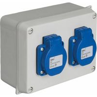 Scatola presa solera modello blu doppia Schuko IP54