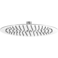 DERW Max Regendusche Duschkopf (8 Zoll), Edelstahl runder Brausekopf, selbstreinigend, Chrom