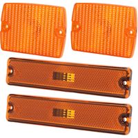 Carcasas para luces de posición laterales e intermitentes, 4 piezas, 56001378, repuesto para Jeep Wrangler YJ, color amarillo.