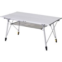 Outsunny Picknick Klapptisch, Falttisch, Höhenverstellbarer Campingtisch, Inkl. Tragetasche, Aluminium, Silber, 120 x 69 x 59-78 cm