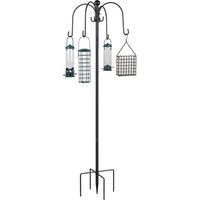 TOQUE Complete Bird Feeding Station 4 Feeders Outdoor Garden Wild Birds Feeder