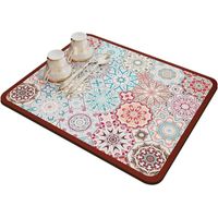 (40 x 50 cm, Rot) Abtropfmatte für Geschirr, schnelltrocknende, saugfähige Nanofaser-Abtropfmatte, saugfähige Abtropfmatte für Küchen- und Restaurantarbeitsplatten