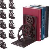 Serre-livres, lot de 10, presse-livres en fonte, range-livres, décoration vintage, pellicule, HxlxP: 16x13x10 cm, brun