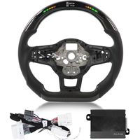 Affichage des feux de changement de vitesse LED en Fiber de carbone, volant de remplacement en cuir perforé pour R MK7 MK7.5 2013 – 2020
