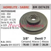 HOMELITE Kettensägenmotor Ritzel 330 350 360 410 3/8' Zähne 7 007439