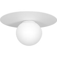 Plafoniera minimalista sfera vetro bianco 35cm E14 Luminex