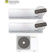 climatizzatore condizionatore beretta dual split inverter serie breva 9000+9000 btu r-32 con ue 18000-2 wi-fi optional classe a++