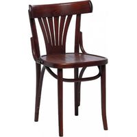 Lot de 2 chaises bistrot en hêtre avec dossier éventail, finition noyer