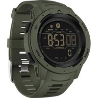 Montre connectée pour homme avec compteur de pas, étanche IP68, compteur de calories, double fuseau horaire et chronomètre, idéale pour la randonnée et la survie en extérieur.