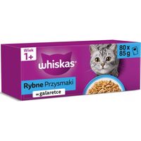 Comida húmeda para gatos Whiskas Pescado en gelatina 80x85g