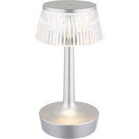Lampada da tavolo ricaricabile lampada da tavolo in cristallo CCT lampada da comodino dimmerabile touch dimmer, argento, LED 0,7W 90Lm bianco caldo, DxH 12x23 cm