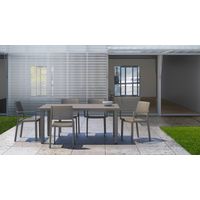 Table de jardin, Table de jardin 6 personnes Ercole Anthracite en Plastique, Scab design