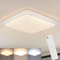 ZMH Plafonnier plafonnier LED dimmable avec télécommande: 30 cm lampe ciel étoilé moderne plafond couloir lampe 32W carré cristal chambre lampe a