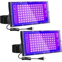 2 Stück 100 W Schwarzlicht, Schwarzlicht UV-LED-Flutlicht, wasserdichte IP65-Schwarzlichtlampe, für Bühne, Party, Malerei, Halloween, Garten, OUYLAF