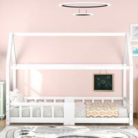 Letto a castello per bambini 90 x 200 cm, letto in legno per cameretta, con rete a doghe bianca (senza materasso)