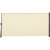 Toldo Lateral Retráctil 300x160cm Pantalla Enrollable Mampara de Privacidad y Protección Solar para Balcón Terraza Crema