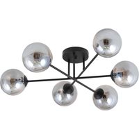 Lustre Emibig ROMA 6xE14 verre graphite métal noir